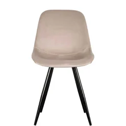 Hot Wohnen Samt Schalenstuhl in Beige - Jesafina (2er Set)