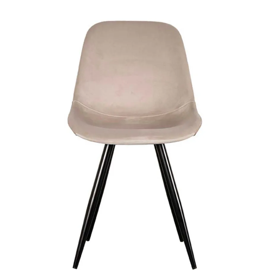 Hot Wohnen Samt Schalenstuhl in Beige - Jesafina (2er Set)