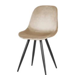 Hot Wohnen Samt Schalenstuhl in Beige - Jesafina (2er Set)