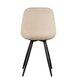 Hot Wohnen Samt Schalenstuhl in Beige - Jesafina (2er Set)