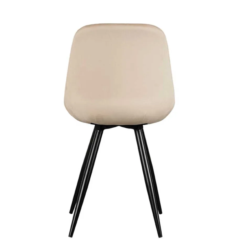 Hot Wohnen Samt Schalenstuhl in Beige - Jesafina (2er Set)