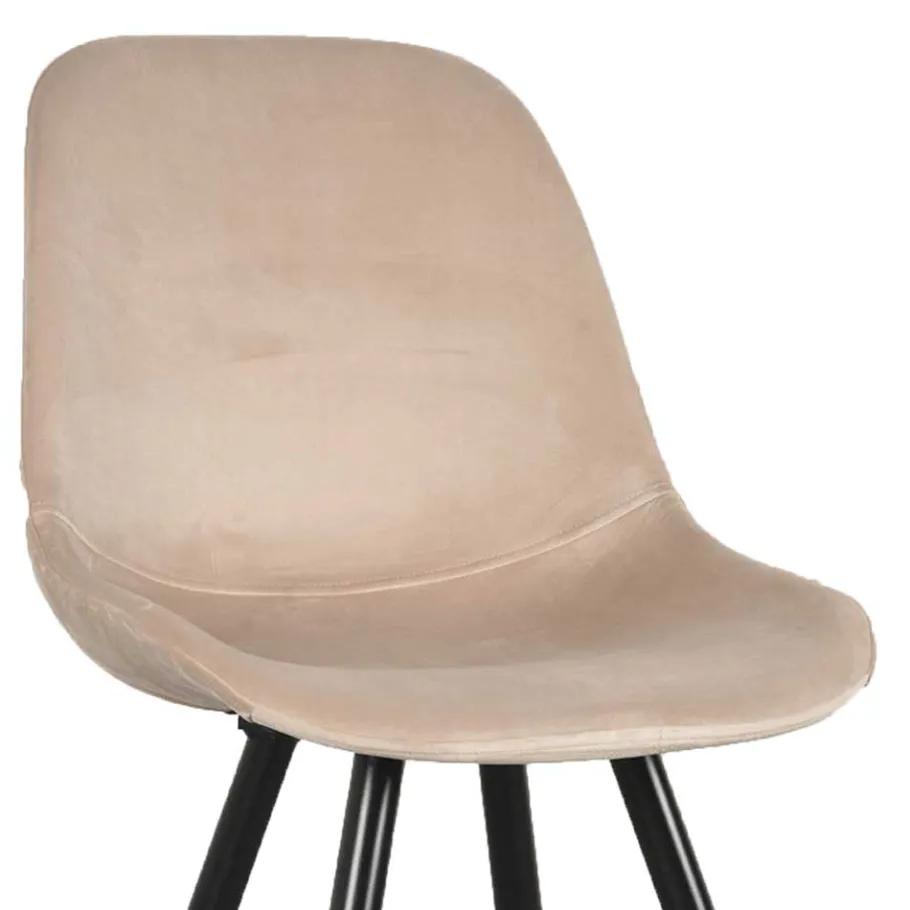 Hot Wohnen Samt Schalenstuhl in Beige - Jesafina (2er Set)