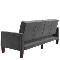 Outlet Wohnen Samt Schlafsofa in Grau - Nenna