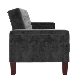 Outlet Wohnen Samt Schlafsofa in Grau - Nenna
