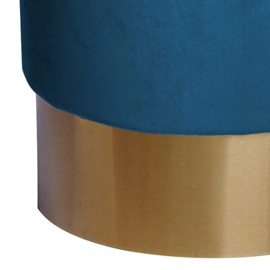 New Wohnen Samt Sitzhocker in Blau - Micuela
