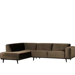 Outlet Wohnen Samt Sofa Eckgarnitur in Taupe - Matca