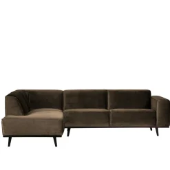 Outlet Wohnen Samt Sofa Eckgarnitur in Taupe - Matca