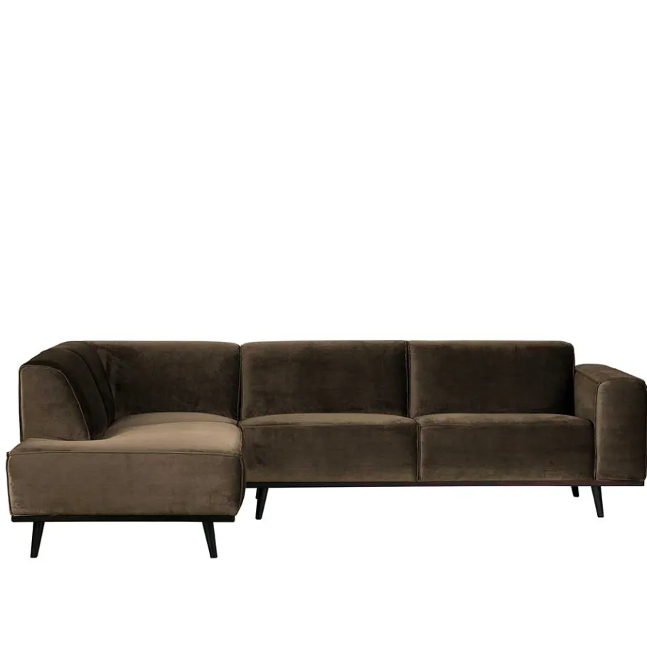 Outlet Wohnen Samt Sofa Eckgarnitur in Taupe - Matca