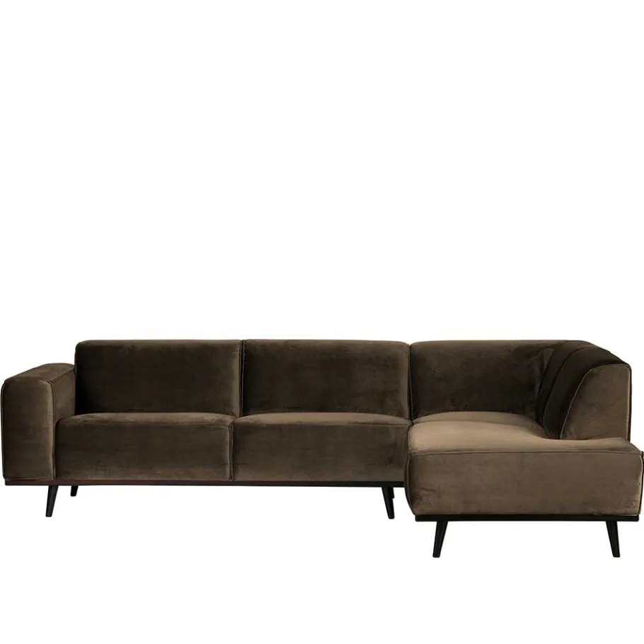 Outlet Wohnen Samt Sofa Eckgarnitur in Taupe - Matca