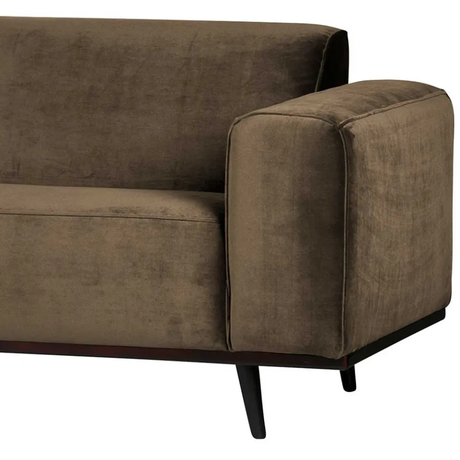 Outlet Wohnen Samt Sofa Eckgarnitur in Taupe - Matca