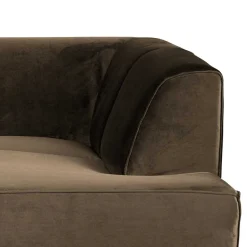 Outlet Wohnen Samt Sofa Eckgarnitur in Taupe - Matca