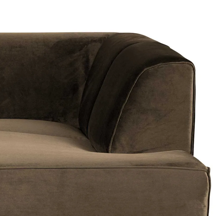 Outlet Wohnen Samt Sofa Eckgarnitur in Taupe - Matca