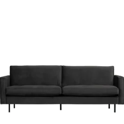 Online Wohnen Samt Wohnzimmercouch in Anthrazit mit Schwarz - Ertrego