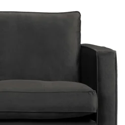Online Wohnen Samt Wohnzimmercouch in Anthrazit mit Schwarz - Ertrego