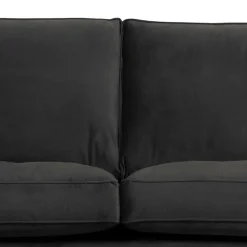 Online Wohnen Samt Wohnzimmercouch in Anthrazit mit Schwarz - Ertrego