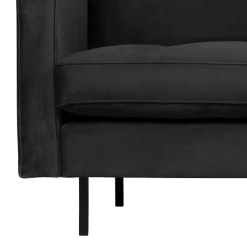 Online Wohnen Samt Wohnzimmercouch in Anthrazit mit Schwarz - Ertrego