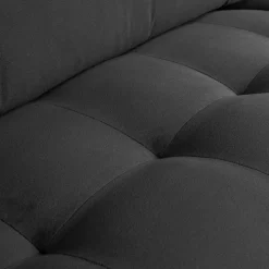 Online Wohnen Samt Wohnzimmercouch in Anthrazit mit Schwarz - Ertrego