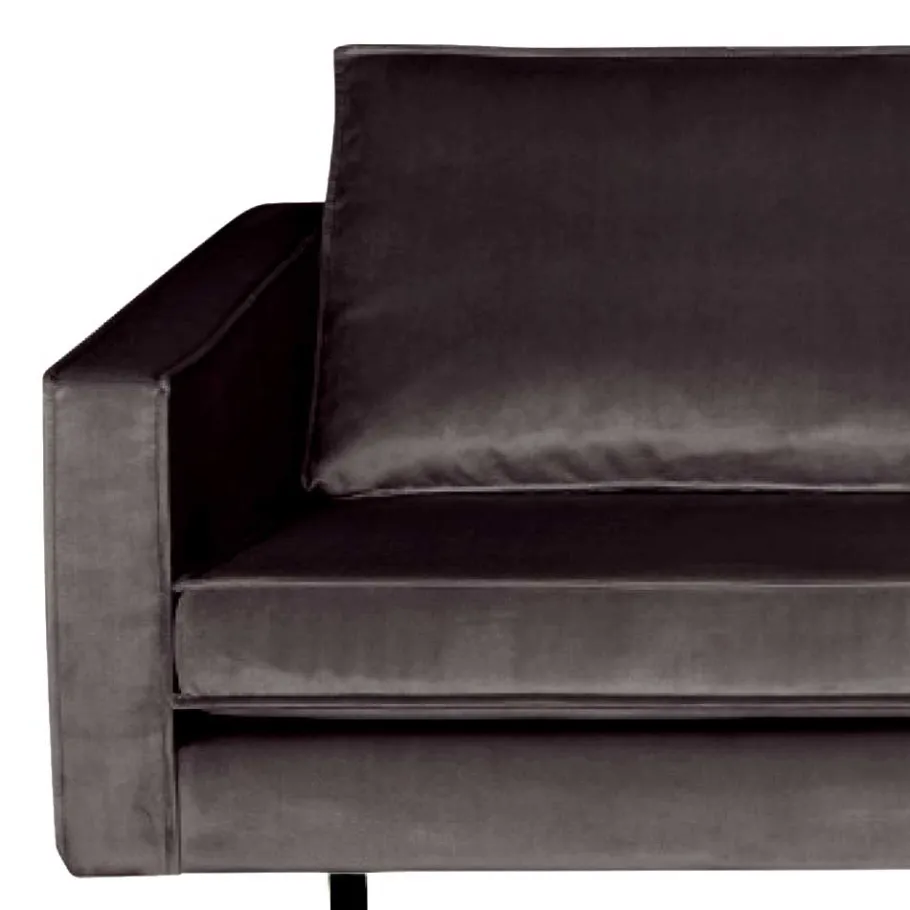 Clearance Wohnen Samtbezogene Retro Couch Ertrego in Anthrazit