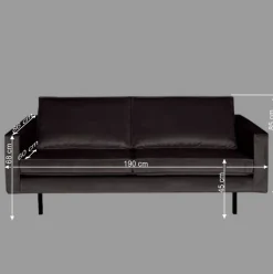 Clearance Wohnen Samtbezogene Retro Couch Ertrego in Anthrazit