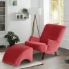 New Wohnen Samtvelours Lesesessel in Rot - Haniata