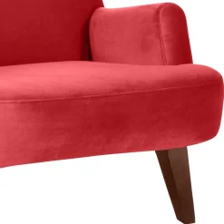New Wohnen Samtvelours Lesesessel in Rot - Haniata