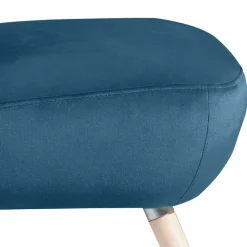 New Wohnen Samtvelours Polstersessel in Petrol Blau - Materra