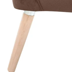 Online Wohnen Samtvelours Sessel in Braun und Buche Natur - Hippa