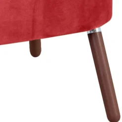 Outlet Wohnen Samtvelours Sessel in Rot und Nussbaum - Darand