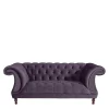 New Wohnen Samtvelours Sofa in Dunkellila - Valbreda