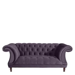 New Wohnen Samtvelours Sofa in Dunkellila - Valbreda