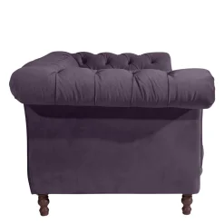 New Wohnen Samtvelours Sofa in Dunkellila - Valbreda