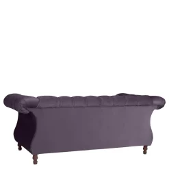 New Wohnen Samtvelours Sofa in Dunkellila - Valbreda