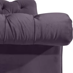 New Wohnen Samtvelours Sofa in Dunkellila - Valbreda