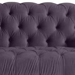 New Wohnen Samtvelours Sofa in Dunkellila - Valbreda