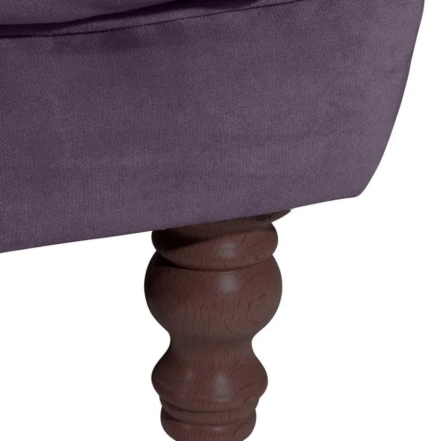 New Wohnen Samtvelours Sofa in Dunkellila - Valbreda