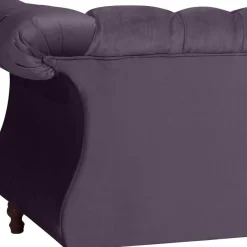 New Wohnen Samtvelours Sofa in Dunkellila - Valbreda