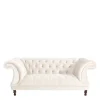 Clearance Wohnen Samtvelours Wohnzimmer Zweisitzer in Creme - Leskan