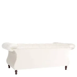 Clearance Wohnen Samtvelours Wohnzimmer Zweisitzer in Creme - Leskan