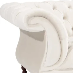 Clearance Wohnen Samtvelours Wohnzimmer Zweisitzer in Creme - Leskan