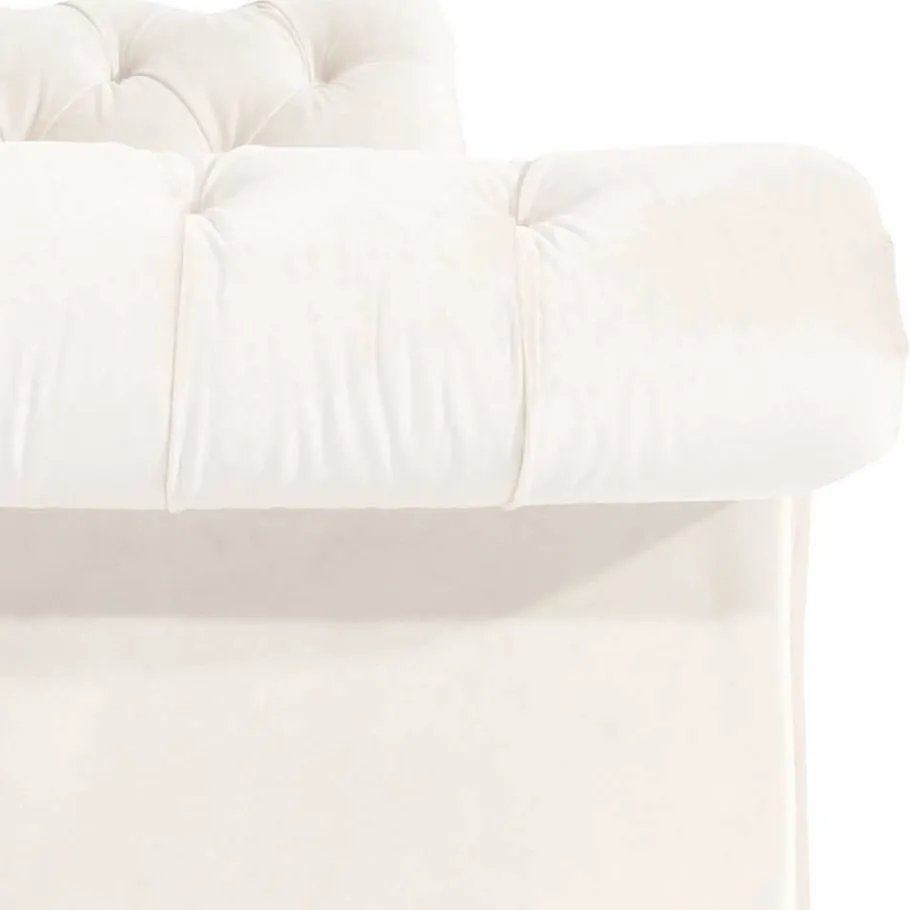 Clearance Wohnen Samtvelours Wohnzimmer Zweisitzer in Creme - Leskan