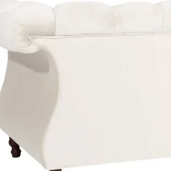Clearance Wohnen Samtvelours Wohnzimmer Zweisitzer in Creme - Leskan