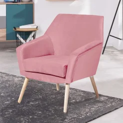 Sale Wohnen Samtvelours Wohnzimmersessel in Rosa - Clona