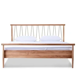 Wohnen Scandi Chic Bettgestell aus Wildeiche Honig - Abru