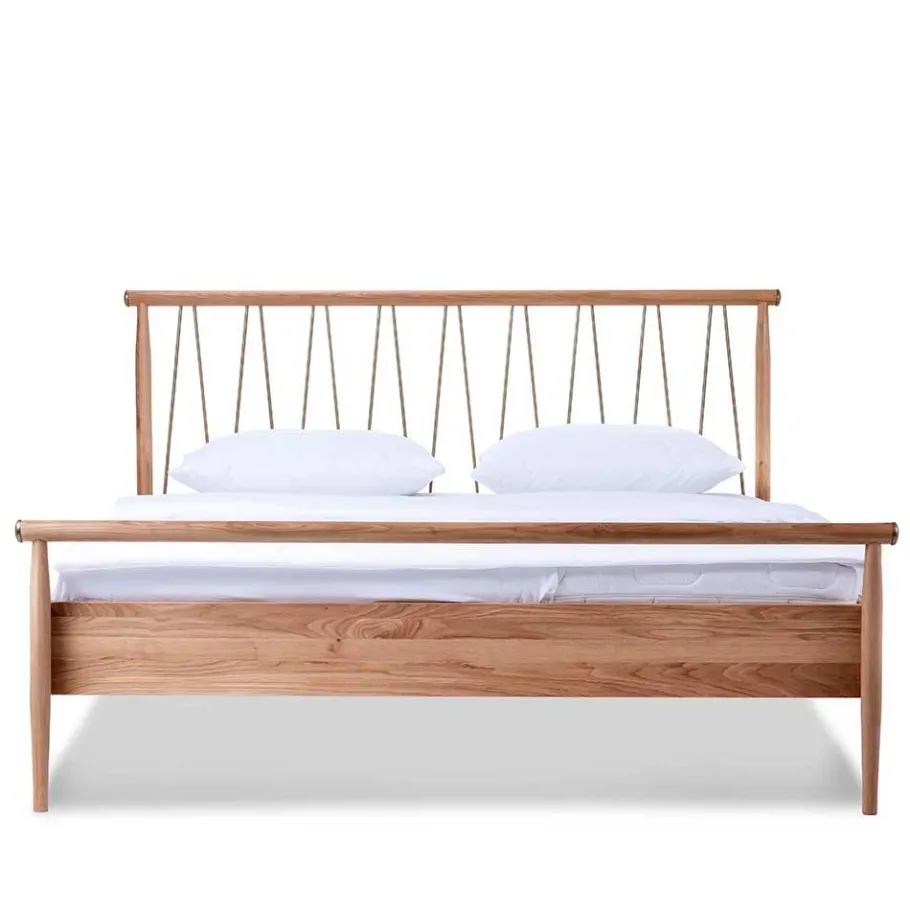 Wohnen Scandi Chic Bettgestell aus Wildeiche Honig - Abru