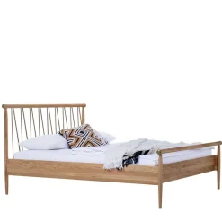 Wohnen Scandi Chic Bettgestell aus Wildeiche Honig - Abru