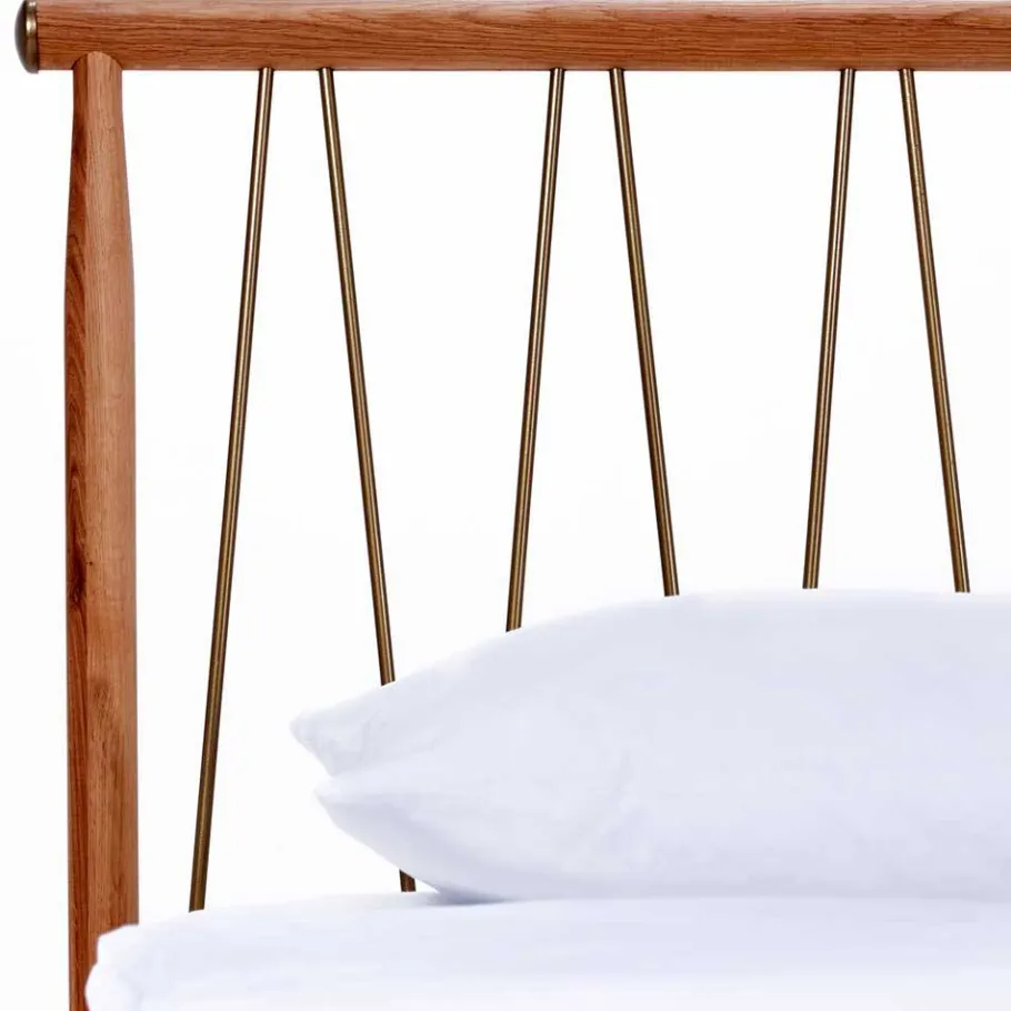 Wohnen Scandi Chic Bettgestell aus Wildeiche Honig - Abru