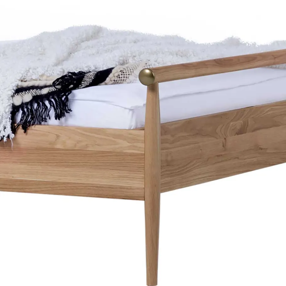 Wohnen Scandi Chic Bettgestell aus Wildeiche Honig - Abru