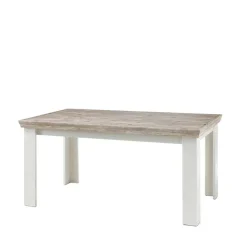 Clearance Wohnen Scandi Chic Esstisch in Weiß & Pinie Shabby Nedita 160x90 cm