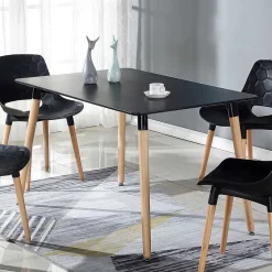 Hot Wohnen Scandi Chic Esszimmertisch in Schwarz - Abbe