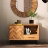 Outlet Wohnen Scandi Chic Kommode aus Wildeiche & Metall - Kerfa